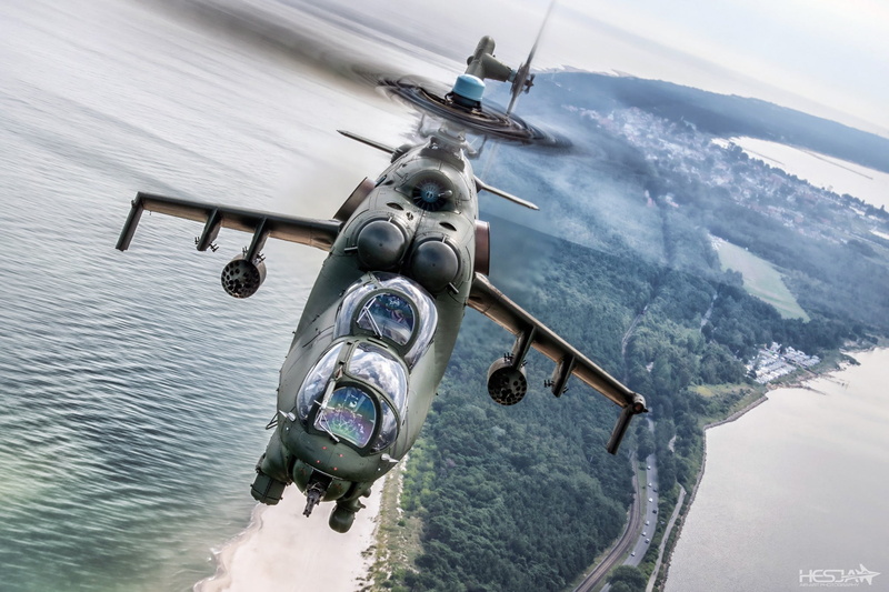 Cockpit, HESJA Air-Art Photography, Mi-24, 1080P, Polish air force, Sea, Attack helicopter, Braid