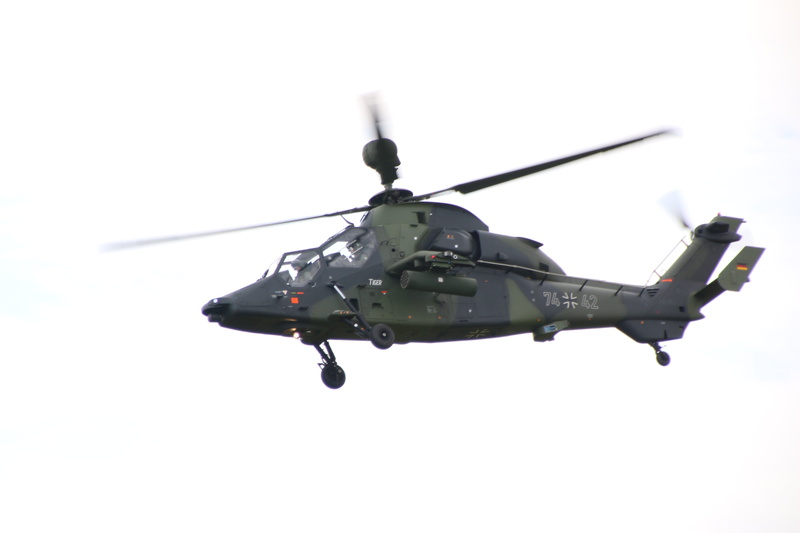 helicopter, mode of transportation, flying, tiger, on the move, gunship, day, motion, army, clear sky, nature, propeller, low angle view, air vehicle, mid-air