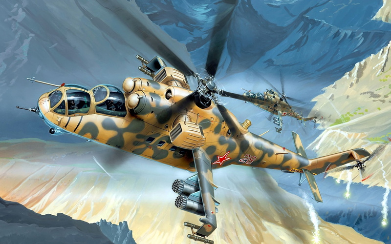 desktop, 2K, gunship, mil, mi, helicopter