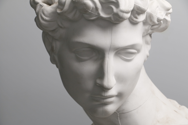 male likeness, plaster, prototype, representation, craft, human representation, depression - sadness, human body part, studio shot, 5K, people, black background