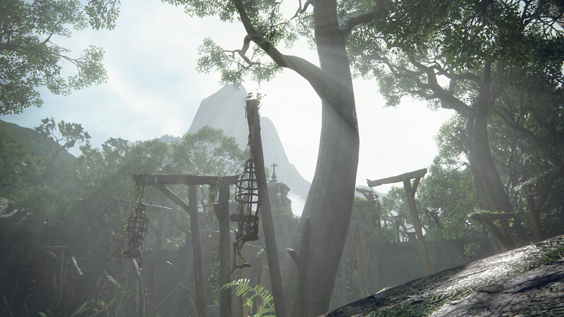 cross, Uncharted 4: A Thiefs End, nature, 4K, birds, gallows, mountains, trees, uncharted, daylight