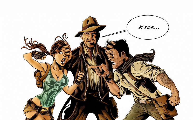 lara croft, 1080P, Funny, 1920x1200, tomb raider, indiana jones, uncharted, nathan drake