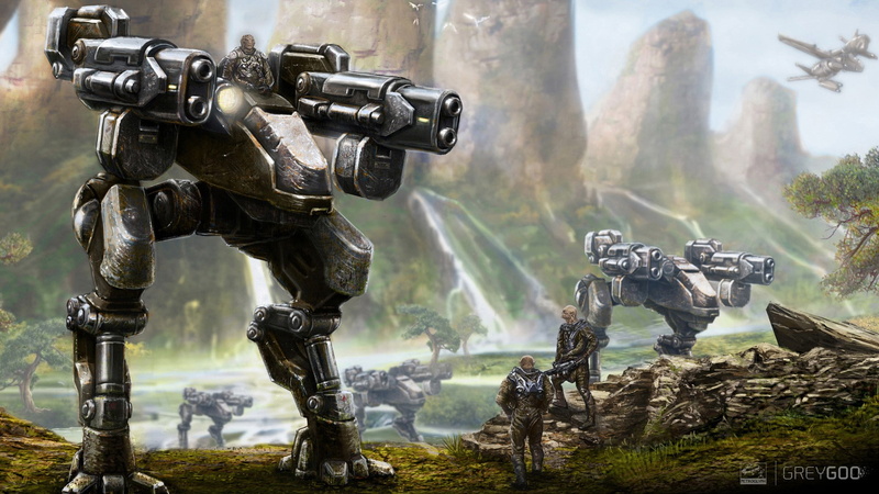 government, sunlight, gun, equipment, robot, 1080P, representation, plant, weapon, military, Grey Goo, focus on foreground, machinery, architecture, outdoors