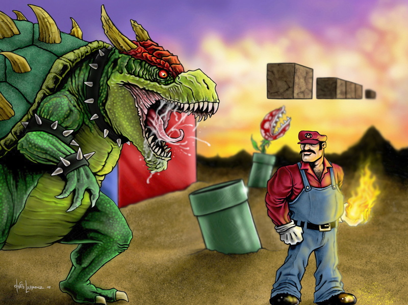 mario, bowser, artwork, super, 4K, bros