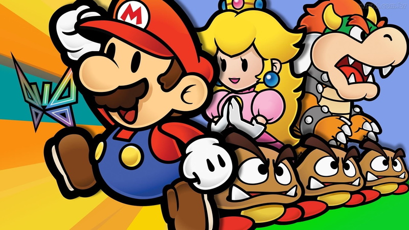 1080P, Paper Mario: The Thousand-Year Door, Mario, Princess Peach, Bowser, Goomba