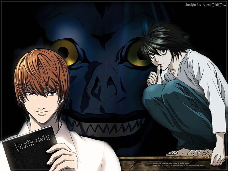 hd, 480P, note, death, light, art, death note, x, Ryuk, anime, yagami