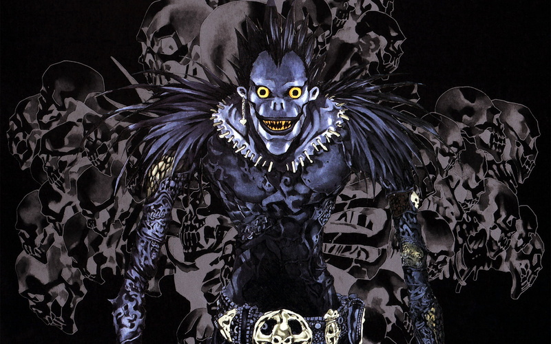 ornate, art and craft, creativity, Death Note, halloween, studio shot, animal head, death, portrait, evil, representation, black background, front view