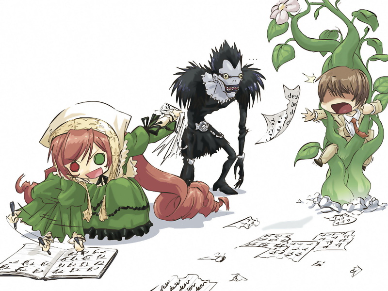 Suiseiseki (Rozen Maiden), Anime, Crossover, Ryuk (Death Note), Light Yagami, 720P