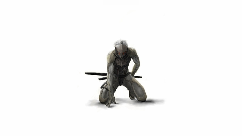 male likeness, 1080P, sword, white color, metal gear solid 4 guns of the patriots, white background, weapon, indoors, front view, studio shot, copy space