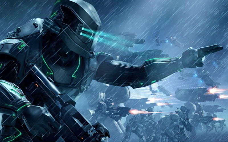 weapons, hd, Guns, armor, battles, war, artwork, art, tiberium, games, Futuristic, 720P, rain