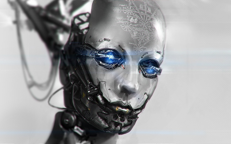 x, faces, Futuristic, artwork, hd, androids, Robots, art, 1080P