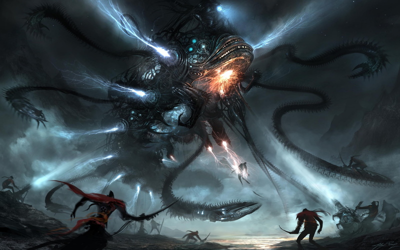 battles, darkness, 2K, mech, blade, hd, art, Futuristic, fiction, science, electricity, war, x, artwork, wallpape