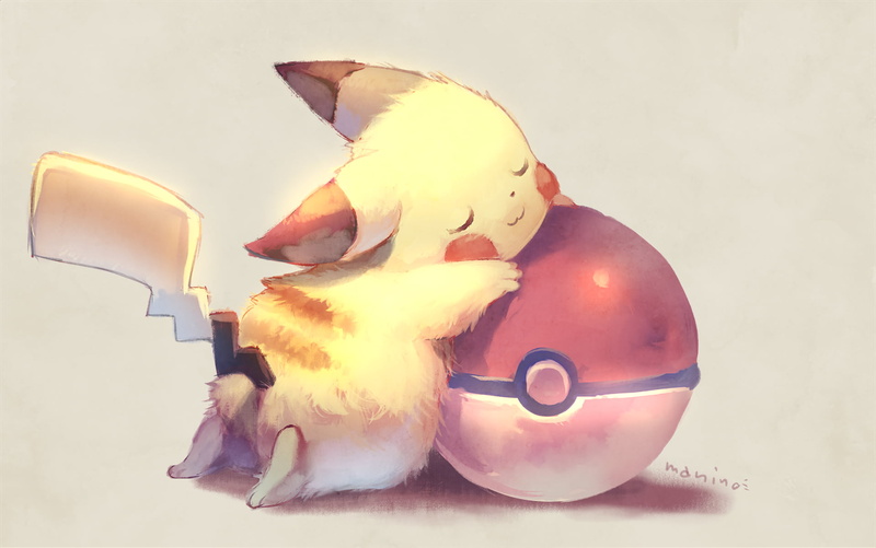 Pokéballs, Pokémon, sleeping, Pikachu, 1080P