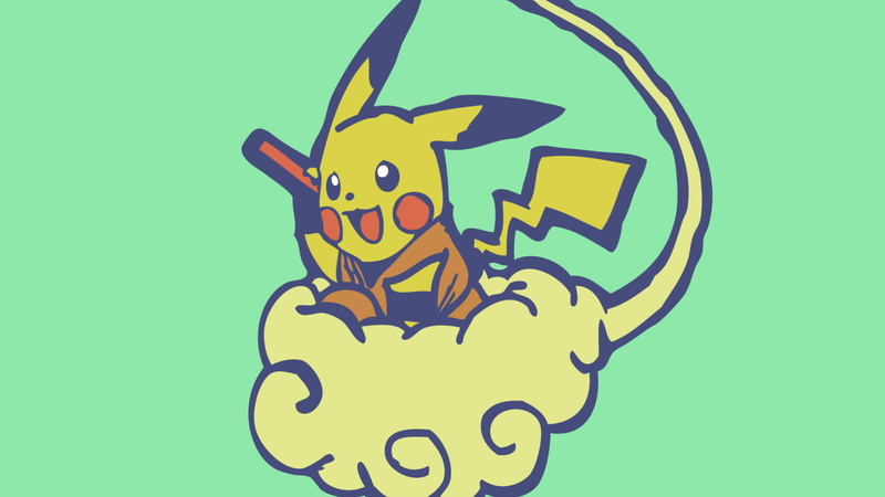 1080P, Anime, Pokémon, Crossover, Dragon Ball Z, Pikachu