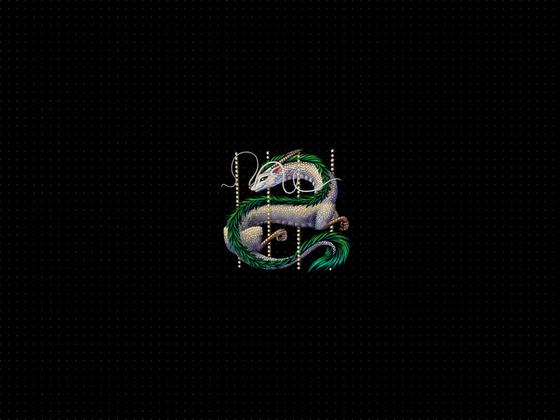 dragon, 4K, dark background, dots, whiskers, Spirited Away, dark, Haku