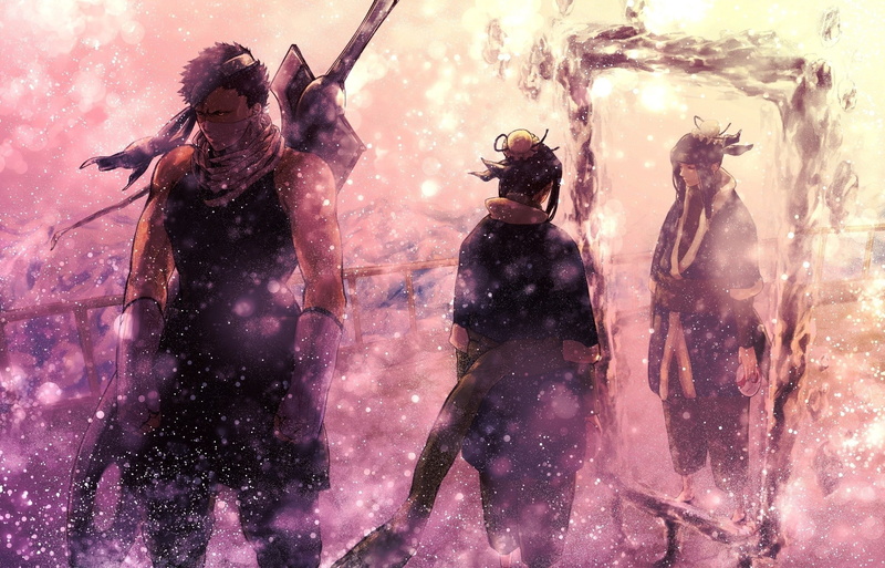 mirror, anime, snow, haku, art, x, shippuden, 1080P, hd, naruto, zabuza