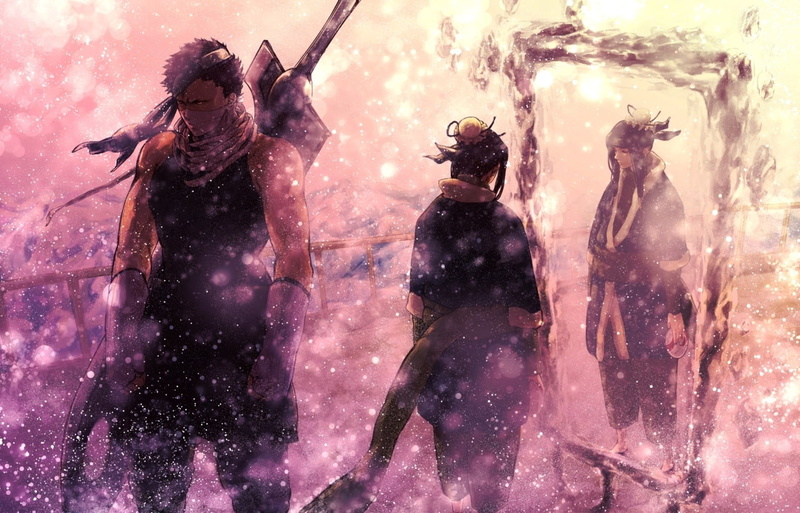 x, snow, hd, Naruto: Shippuden, shippuden, haku, naruto, art, zabuza, anime, 720P