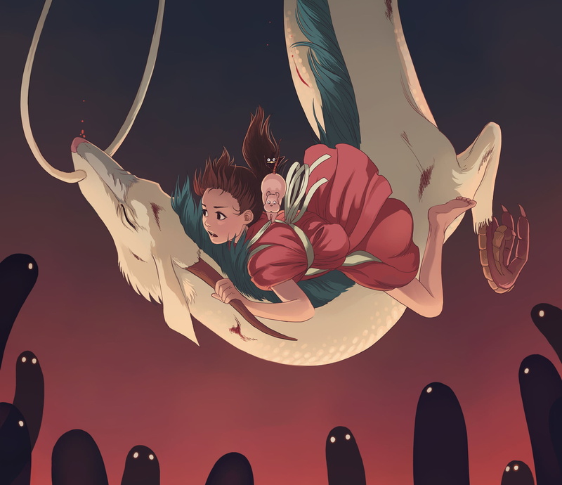 Dragon, Chihiro (Spirited Away), Spirited Away, Movie, 1080P