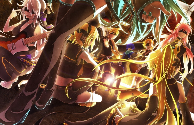 Yowane Haku, vocaloid, art, knees, haku, 720P, x, together, hd, detached, anime, sleeves, yowane, hot