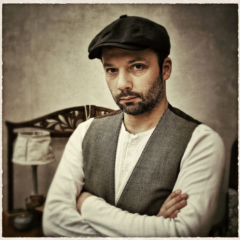 retro Styled, pastel, looking At Camera, patinign, facial hair, men, man, beard, retro, indoors, flat cap, people, lifestyles, human, adult, transfer print