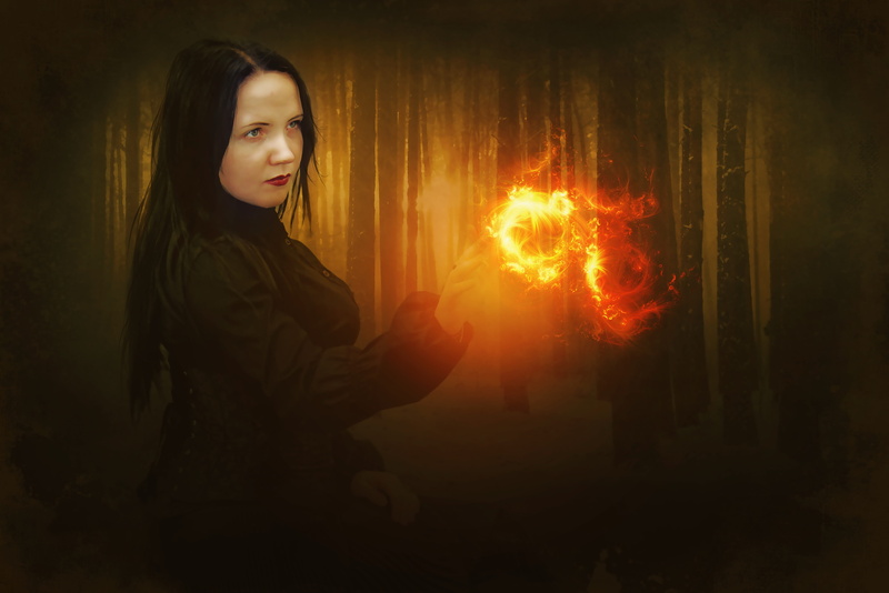mystery, waist up, burning, woman, female, beauty, gothic, model, real people, side view, spell, one person, fantasy, beautiful woman, glowing, fire - natural phenomenon