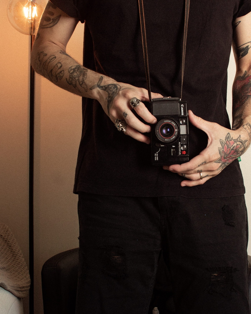 antique, photographing, dark, wearing, person, midsection, old camera, indoors, hands, photography, photographer, camera - photographic equipment, shirt
