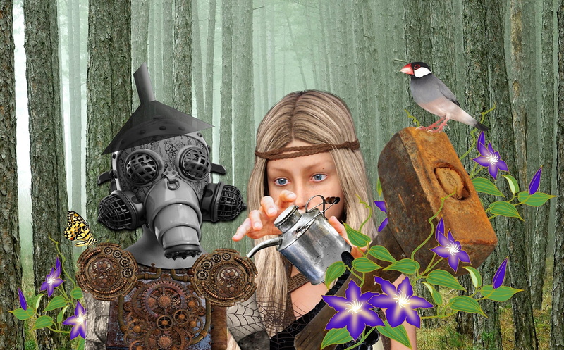 offspring, child, oz, tin man, women, representation, fantasy, plant, 2K, childhood, front view, portrait, art and craft, one person, human representation