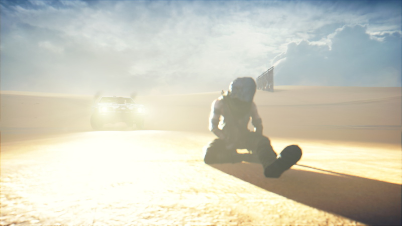 real people, mode of transportation, Mad Max, sky, full length, Mad Max (game), sports helmet, 4K, lens flare, helmet, cinematic, rear view, adult, sunlight