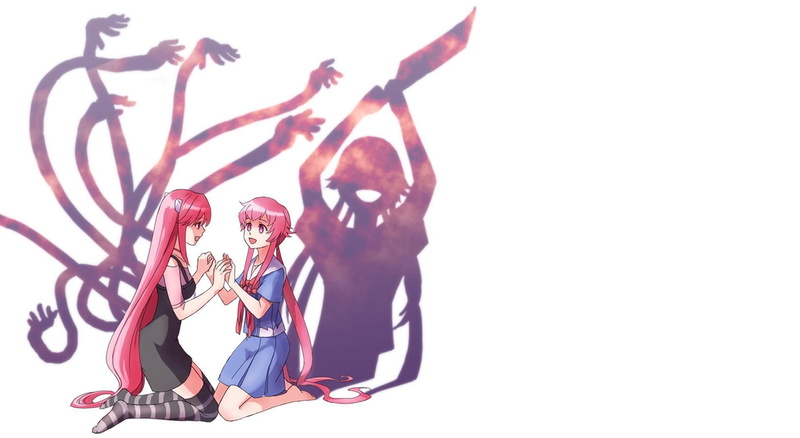 Mirai Nikki, kneeling, anime girls, anime, Elfen Lied, 1080P