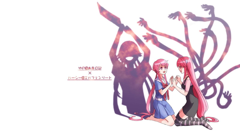anime, Gasai Yuno, Mirai Nikki, 1080P, anime girls, Elfen Lied