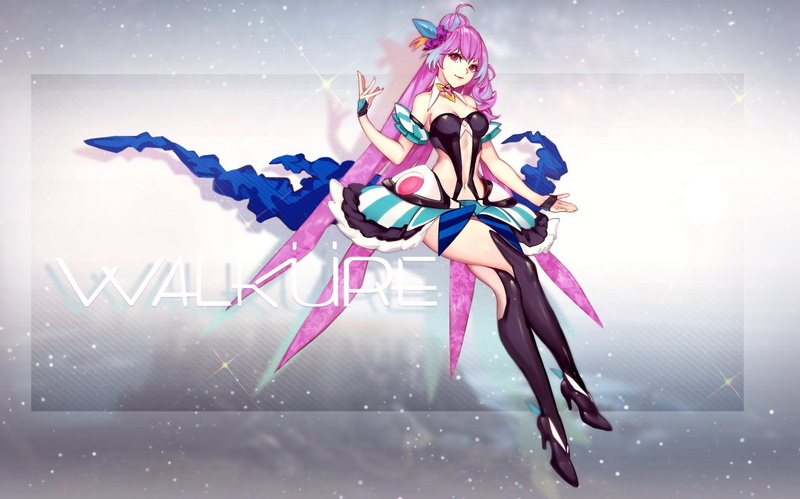 Thigh Highs, Anime, Macross Delta, Long Hair, Pink Hair, Mikumo Guynemer, Macross, Red Eyes, Lips, Skirt, Smile, 720P