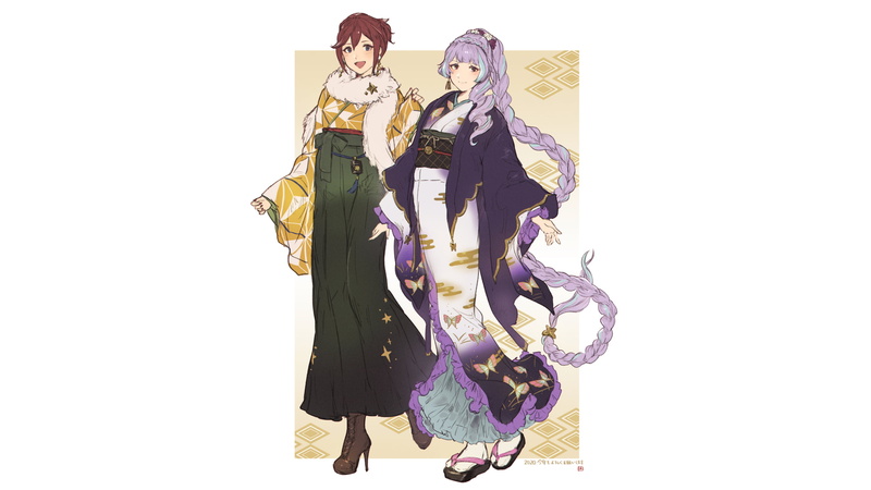 anime, 2K, azu_deltachan, Mikumo Guynemer, white background, Kaname Buccaneer, Macross Delta, anime girls