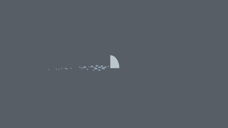 fin, bubbles, digital art, sea, shark, minimalism, 1080P