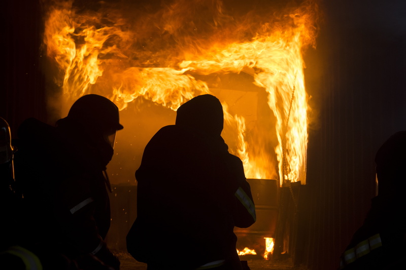 5K, 112, fire hose, 122, standing, human, flames of hell, warning sign, orange color, outdoors, three quarter length, two people, occupation, fire - natural phenomenon