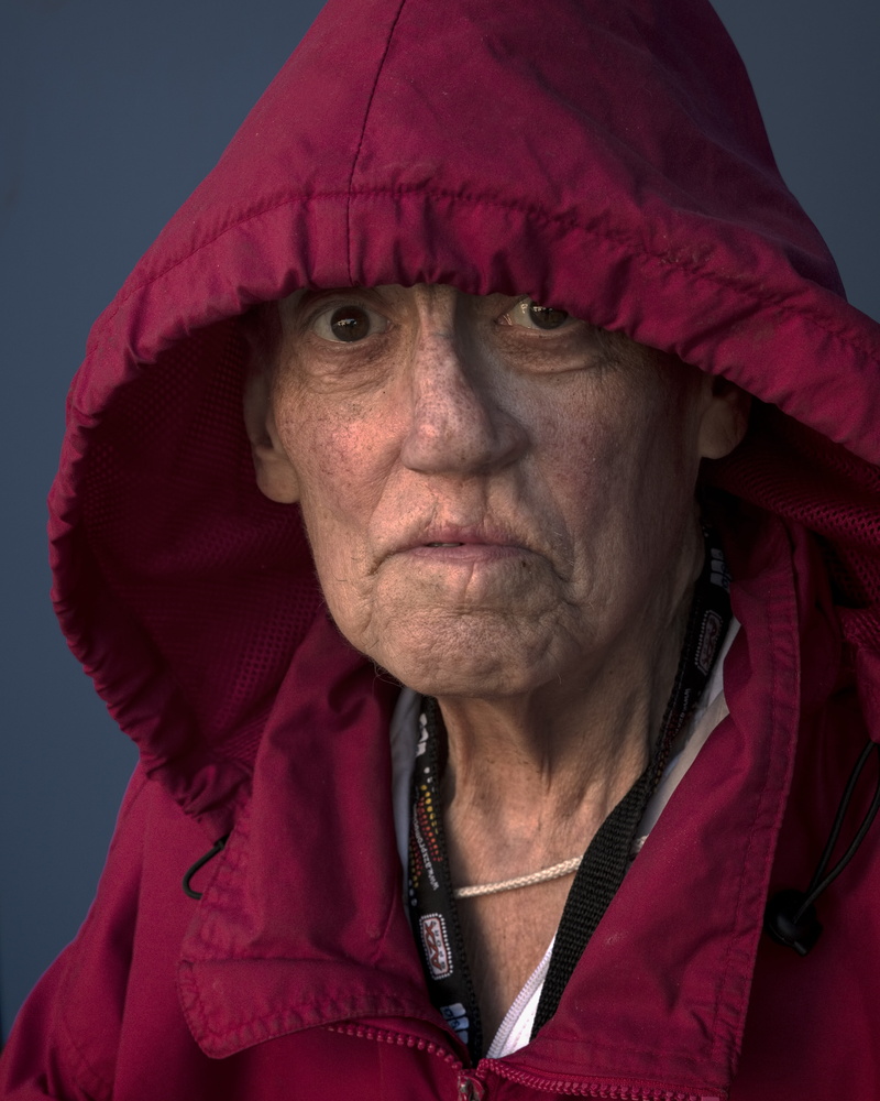 wrinkled, human Face, mature Adult, jacket, Woman, warm clothing, 5K, men, males, front view, close-up, women, indoors, People, human body part, one Person
