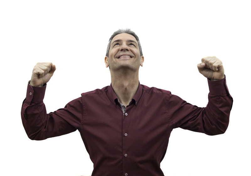 indoors, people, shirt, adult, s, dress, emotion, white Background, isolated, one Man Only, young men, portrait, Happiness, arms Outstretched, laughing