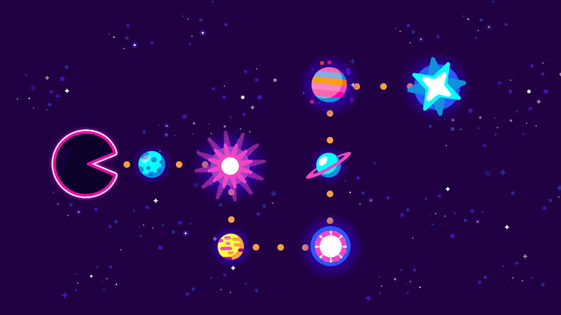 space, planet, Pac-Man, 4K, minimalism, Pacman
