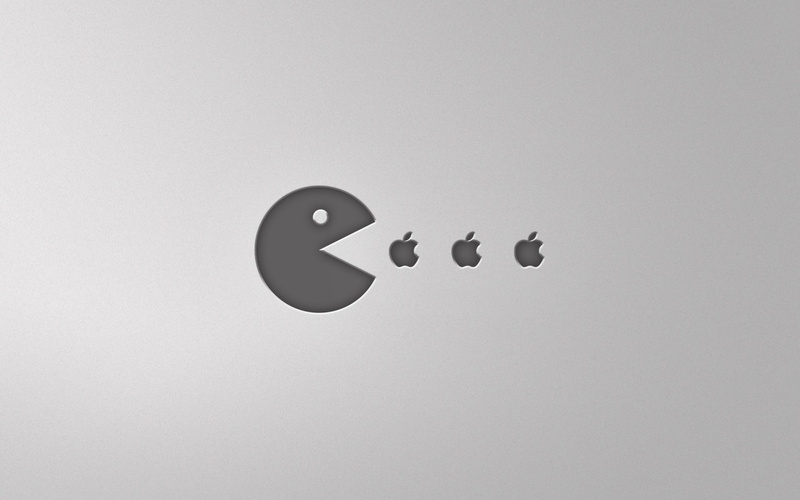 eats, apple, Pacman, 1080P