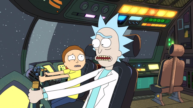 human representation, Morty Smith, TV, Rick and Morty, illuminated, people, leisure activity, representation, Rick Sanchez, nature, sitting, technology