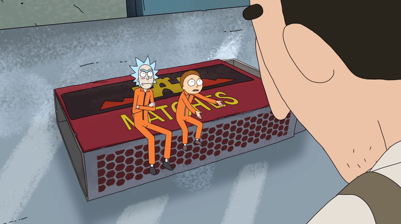 Rick and Morty, Rick Sanchez, building, Morty Smith, day, TV, representation, male likeness, human representation, no people, belief, indoors, emotion