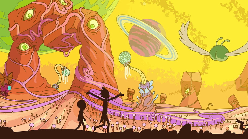 Rick and Morty, Rick Sanchez, Morty Smith, Adult Swim, space, animation, 1080P, cartoon, planet