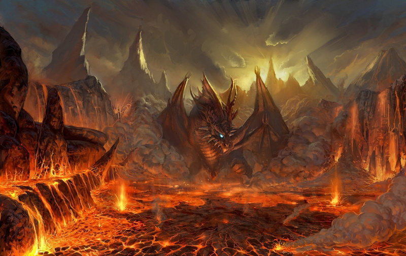 Dragon, Fantasy, Lineage II, Lava, 1080P, Lineage, Video Game