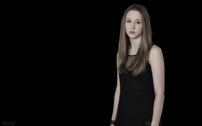brunette, long hair, 2K, looking at viewer, black dress, women, Taissa Farmiga, actress