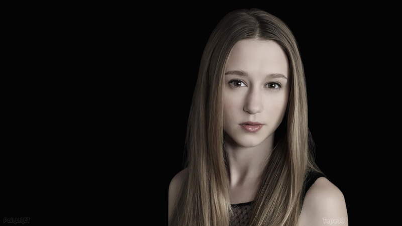 copy space, young adult, Taissa Farmiga, one person, black background, hair, celebrity, beauty, hairstyle, portrait, contemplation, beautiful woman, face