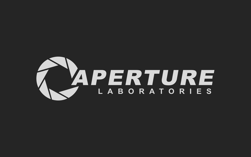 aperture, logo, hd, video games, 2K, bw, portal