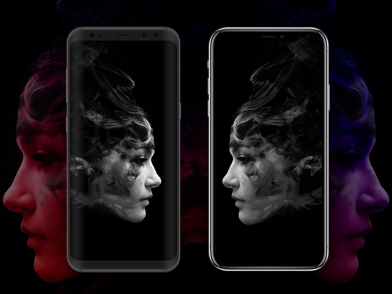 samsung galaxy s8, background, iphone x, digital composite, studio shot, indoors, black background, body part, human body part, wireless technology, modern