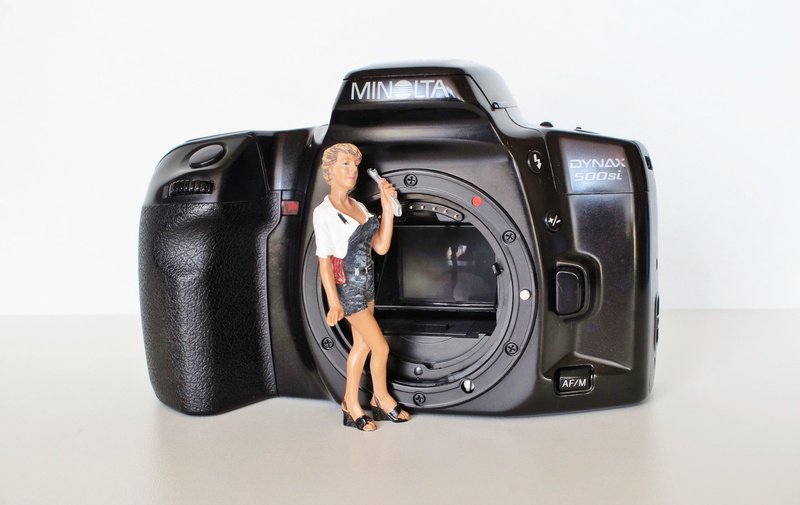 konica, young adult, old camera, motor vehicle, travel, camera, analog, mid adult, transportation, white background, defect, studio shot, minolta, setting mirror