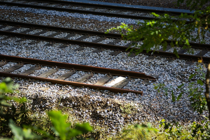 metal, high angle view, photo, sabotage, problem, lost, built structure, land, disaster, blocked, plant, blockade, rails, danger, disruption, derailing