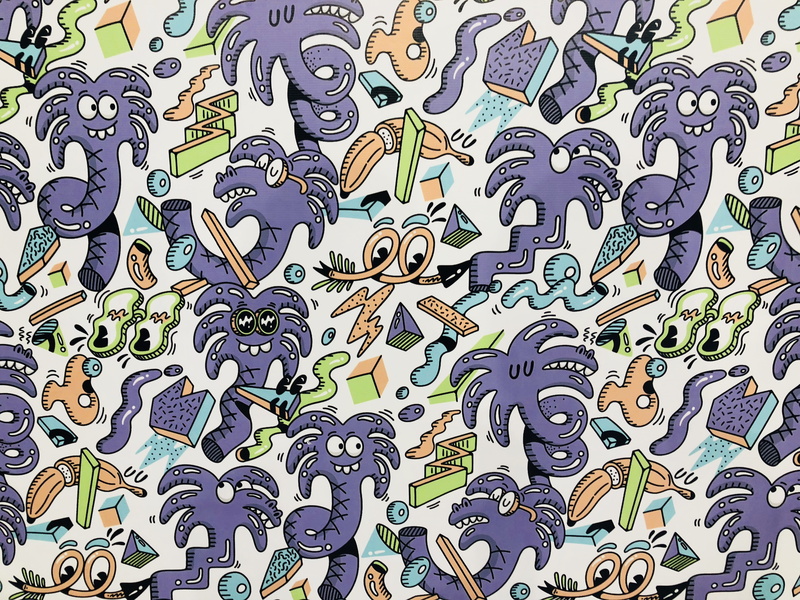 creativity, close-up, art and craft, hd, doodle, stock, chicago, tree, purple, textured, floral pattern, wall - building feature, multi colored