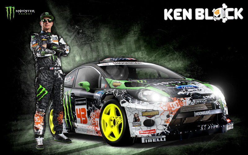 digital composite, sports Race, Monster Energy, sport, text, wheel, mode of transportation, black background, motor vehicle, crime, stock, motorsport, Ken Block